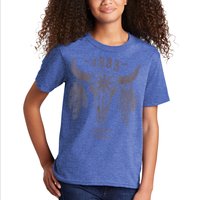1883 Boho Cow Skull Cute Country Western Yellow Stone Kids T-Shirt
