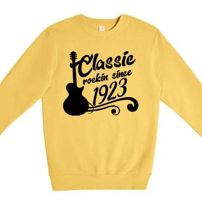 100th Birthday Classic Rockin Since 1923 Premium Crewneck Sweatshirt