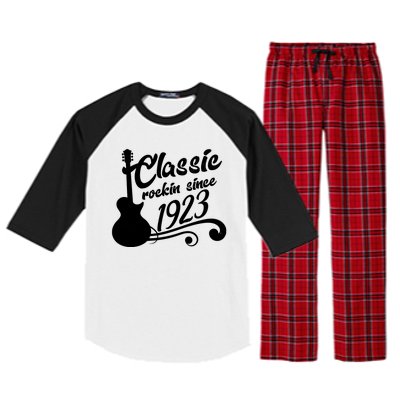 100th Birthday Classic Rockin Since 1923 Raglan Sleeve Pajama Set