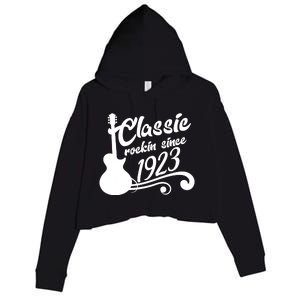 100th Birthday Classic Rockin Since 1923 Crop Fleece Hoodie