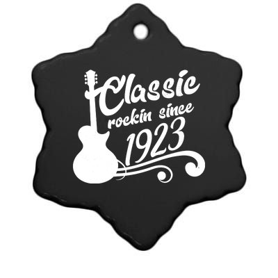 100th Birthday Classic Rockin Since 1923 Ceramic Star Ornament