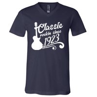 100th Birthday Classic Rockin Since 1923 V-Neck T-Shirt