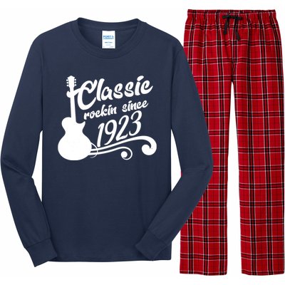 100th Birthday Classic Rockin Since 1923 Long Sleeve Pajama Set