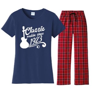 100th Birthday Classic Rockin Since 1923 Women's Flannel Pajama Set