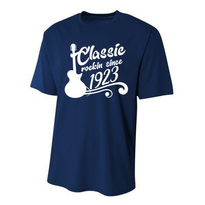 100th Birthday Classic Rockin Since 1923 Performance Sprint T-Shirt