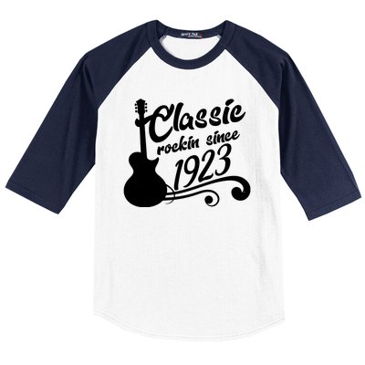 100th Birthday Classic Rockin Since 1923 Baseball Sleeve Shirt