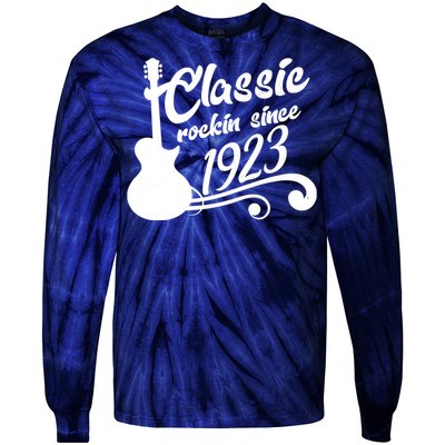 100th Birthday Classic Rockin Since 1923 Tie-Dye Long Sleeve Shirt