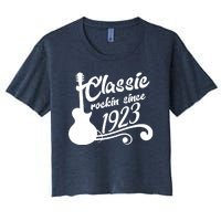 100th Birthday Classic Rockin Since 1923 Women's Crop Top Tee