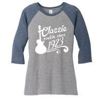 100th Birthday Classic Rockin Since 1923 Women's Tri-Blend 3/4-Sleeve Raglan Shirt