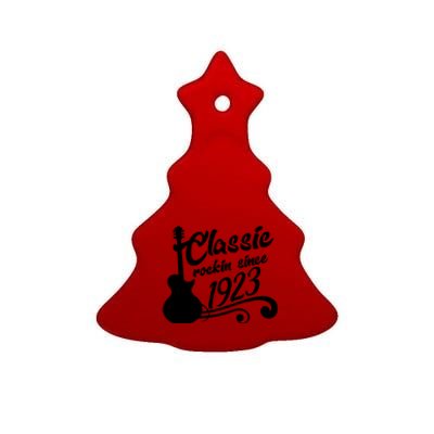 100th Birthday Classic Rockin Since 1923 Ceramic Tree Ornament