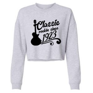 100th Birthday Classic Rockin Since 1923 Cropped Pullover Crew