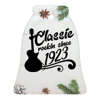 100th Birthday Classic Rockin Since 1923 Ceramic Bell Ornament