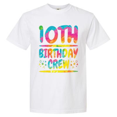 10th Birthday Crew Family, 10th Birthday Party Friends Group Garment-Dyed Heavyweight T-Shirt