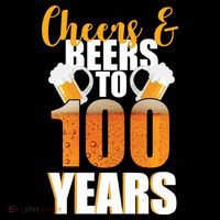 100th Birthday Cheers & Beers To 100 Years 7-Panel Snapback Hat