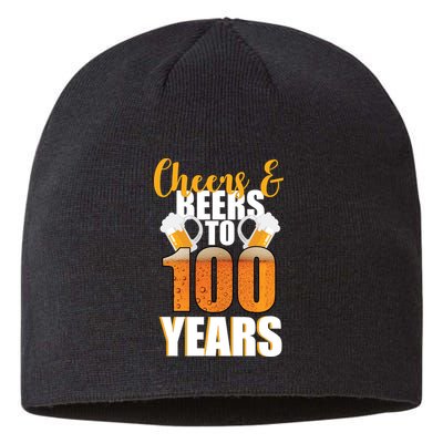100th Birthday Cheers & Beers To 100 Years Sustainable Beanie