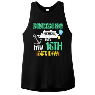 16th Birthday Cruise Trip Vacation Birthday Cruse Ladies PosiCharge Tri-Blend Wicking Tank