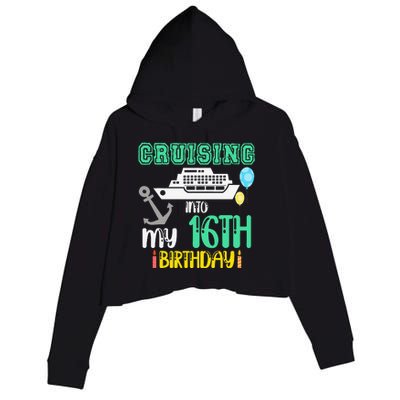 16th Birthday Cruise Trip Vacation Birthday Cruse Crop Fleece Hoodie