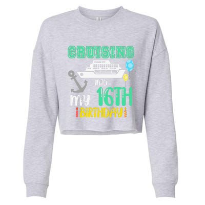 16th Birthday Cruise Trip Vacation Birthday Cruse Cropped Pullover Crew