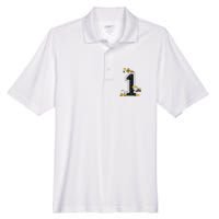 1st Birthday Crane Excavator Truck 1 Year Old Diggers Men's Origin Performance Pique Polo