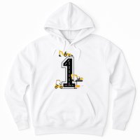 1st Birthday Crane Excavator Truck 1 Year Old Diggers Hoodie