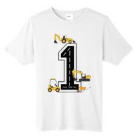 1st Birthday Crane Excavator Truck 1 Year Old Diggers Tall Fusion ChromaSoft Performance T-Shirt