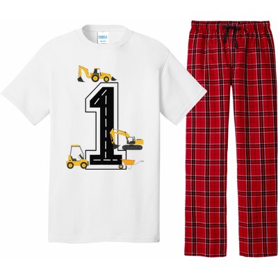 1st Birthday Crane Excavator Truck 1 Year Old Diggers Pajama Set