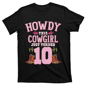 10th Birthday Cow Howdy Western Themed Birthday T-Shirt