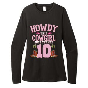 10th Birthday Cow Howdy Western Themed Birthday Womens CVC Long Sleeve Shirt