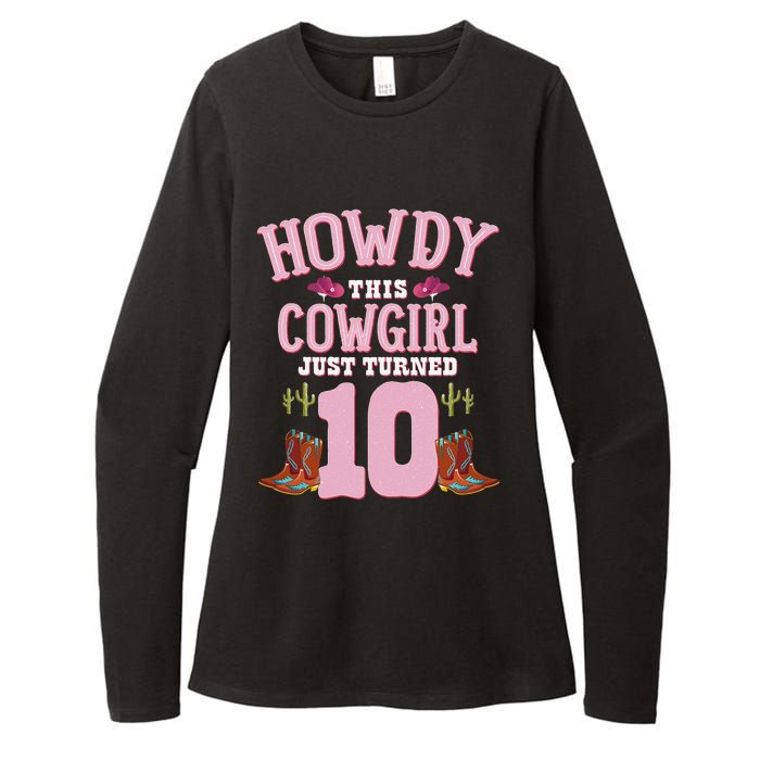 10th Birthday Cow Howdy Western Themed Birthday Womens CVC Long Sleeve Shirt