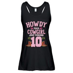 10th Birthday Cow Howdy Western Themed Birthday Ladies Essential Flowy Tank