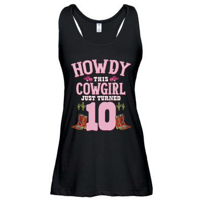 10th Birthday Cow Howdy Western Themed Birthday Ladies Essential Flowy Tank