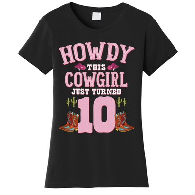 10th Birthday Cow Howdy Western Themed Birthday Women's T-Shirt