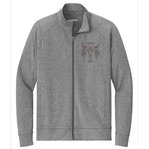 1883 Boho Cow Skull Cute Country Western Yellowstone Graphic Stretch Full-Zip Cadet Jacket