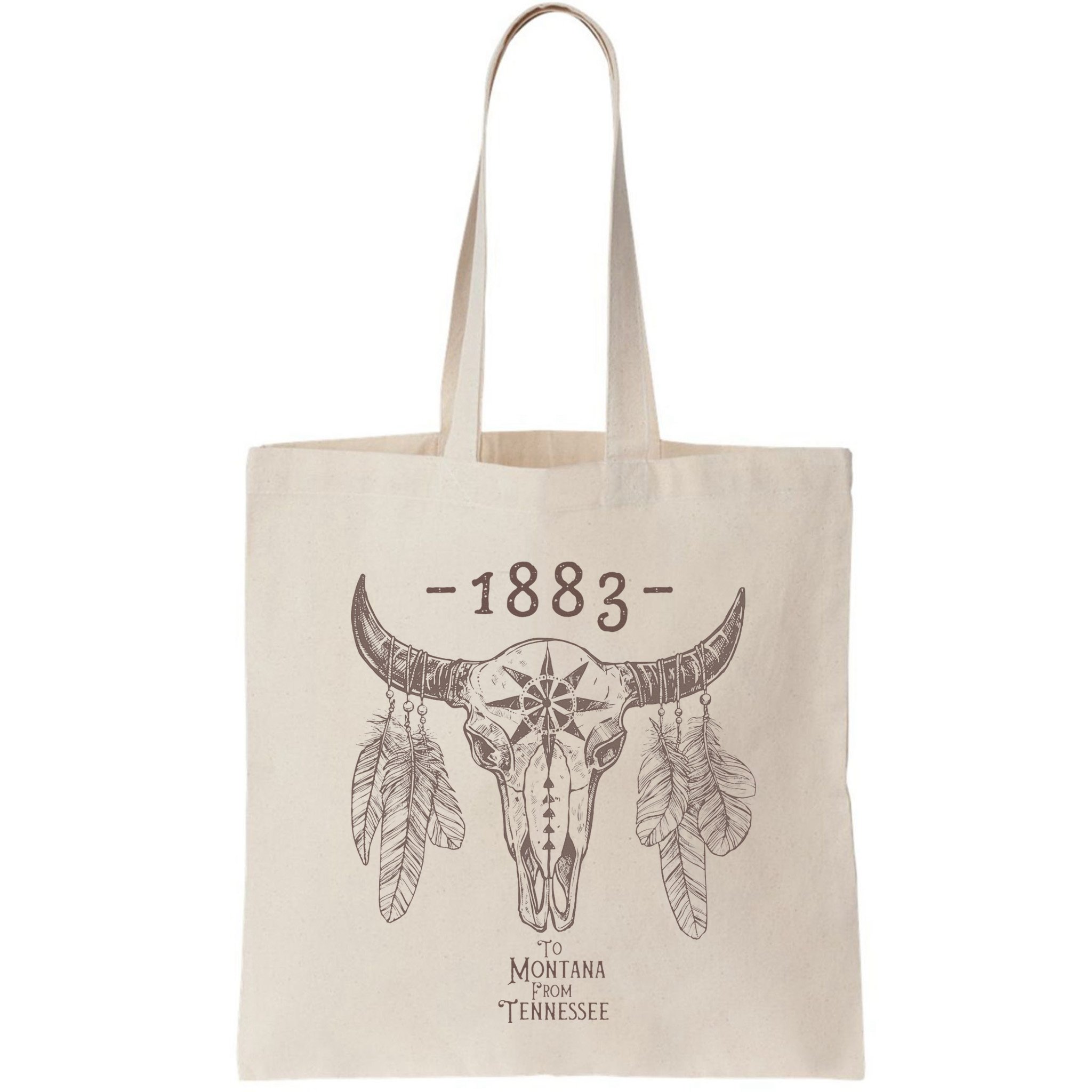1883 Boho Cow Skull Cute Country Western Yellowstone Graphic Bag
