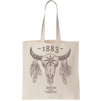 1883 Boho Cow Skull Cute Country Western Yellowstone Graphic Tote Bag