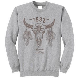 1883 Boho Cow Skull Cute Country Western Yellowstone Graphic Tall Sweatshirt