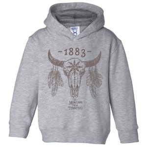 1883 Boho Cow Skull Cute Country Western Yellowstone Graphic Toddler Hoodie