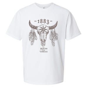 1883 Boho Cow Skull Cute Country Western Yellowstone Graphic Sueded Cloud Jersey T-Shirt