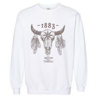 1883 Boho Cow Skull Cute Country Western Yellowstone Graphic Garment-Dyed Sweatshirt