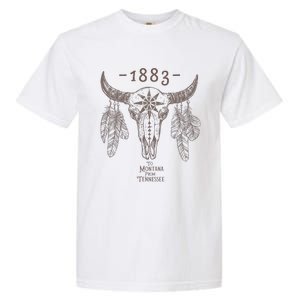 1883 Boho Cow Skull Cute Country Western Yellowstone Graphic Garment-Dyed Heavyweight T-Shirt