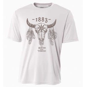 1883 Boho Cow Skull Cute Country Western Yellowstone Graphic Cooling Performance Crew T-Shirt