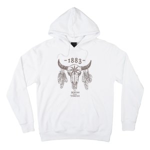 1883 Boho Cow Skull Cute Country Western Yellowstone Graphic Hoodie