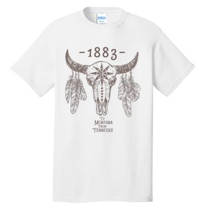 1883 Boho Cow Skull Cute Country Western Yellowstone Graphic Tall T-Shirt