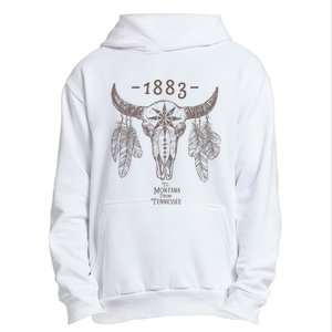 1883 Boho Cow Skull Cute Country Western Yellowstone Graphic Urban Pullover Hoodie