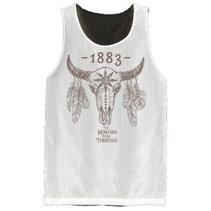 1883 Boho Cow Skull Cute Country Western Yellowstone Graphic Mesh Reversible Basketball Jersey Tank