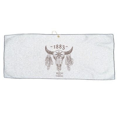 1883 Boho Cow Skull Cute Country Western Yellowstone Graphic Large Microfiber Waffle Golf Towel
