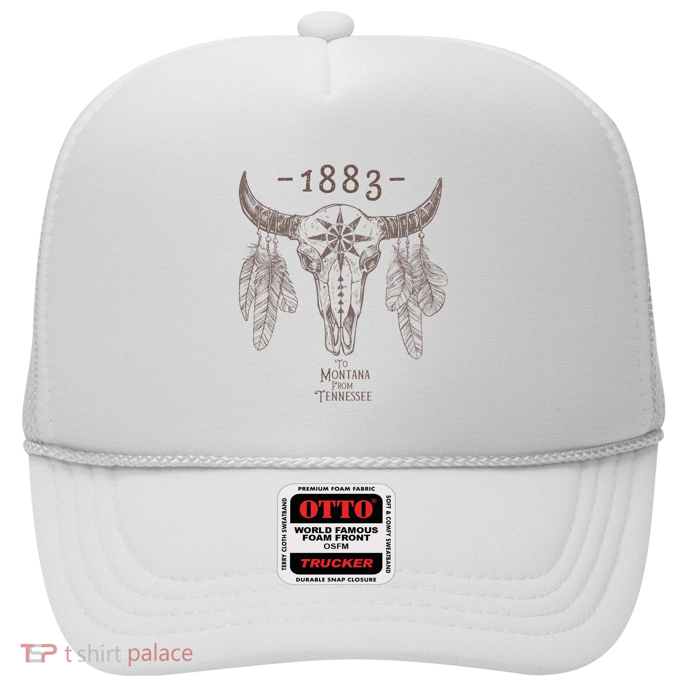1883 Boho Cow Skull Cute Country Western Yellowstone Graphic Trucker Hat