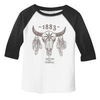 1883 Boho Cow Skull Cute Country Western Yellowstone Graphic Toddler Fine Jersey T-Shirt