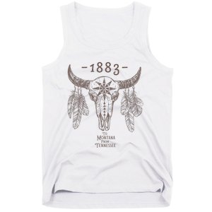 1883 Boho Cow Skull Cute Country Western Yellowstone Graphic Tank Top