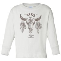 1883 Boho Cow Skull Cute Country Western Yellowstone Graphic Toddler Long Sleeve Shirt